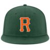 Custom Green Orange-White Stitched Adjustable Snapback Hat