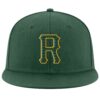 Custom Green Green-Gold Stitched Adjustable Snapback Hat