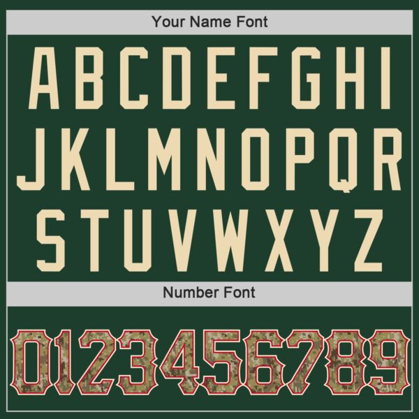 Custom Green Camo-Red Authentic Baseball Jersey