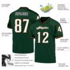 Custom Green White-Old Gold Mesh Authentic Throwback Football Jersey