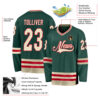 Custom Green Cream-Red Hockey Jersey