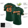 Custom Green Orange-White Performance T-Shirt