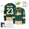 Custom Green White-Gold Hockey Jersey