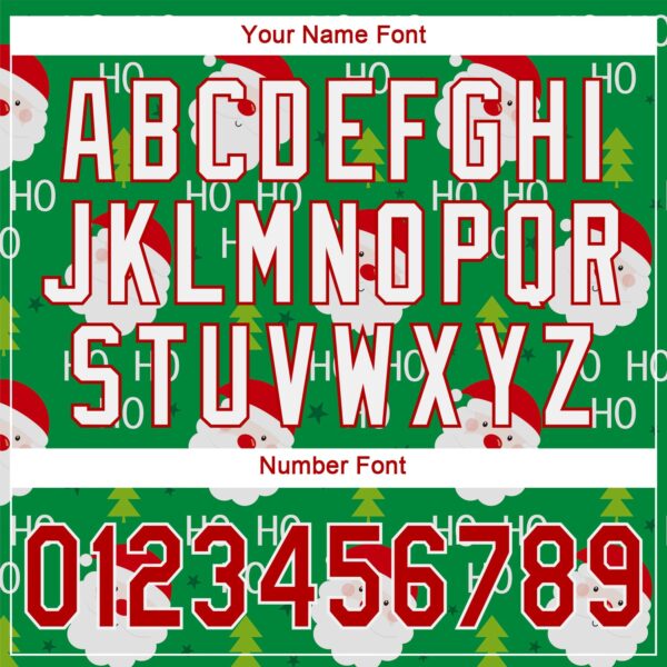 Custom Green Red-White Christmas 3D Authentic Baseball Jersey