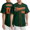 Custom Green Orange-White Authentic Baseball Jersey