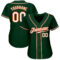Custom Green White-Orange Authentic Baseball Jersey