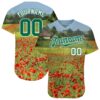 Custom Graffiti Pattern Red-Gold 3D Authentic Baseball Jersey