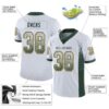 Custom White Green-Gold Drift Fashion Football Jersey
