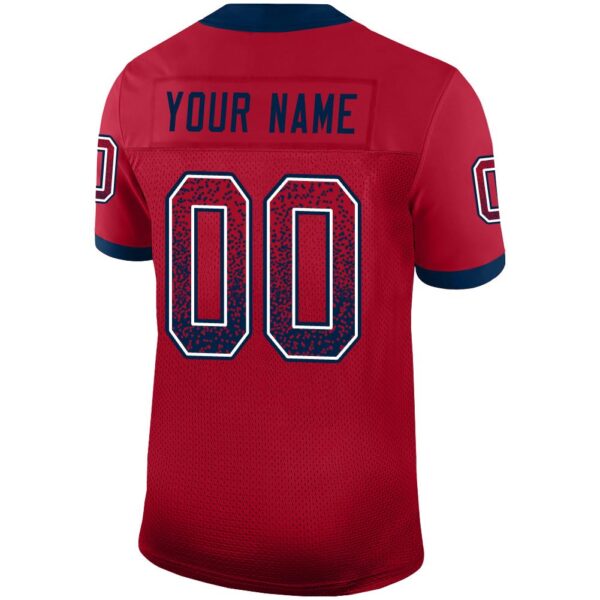 Custom Red Navy-White Drift Fashion Football Jersey