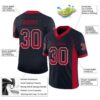 Custom Navy Red-White Drift Fashion Football Jersey