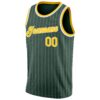 Custom Hunter Green White Pinstripe Gold-White Authentic Basketball Jersey
