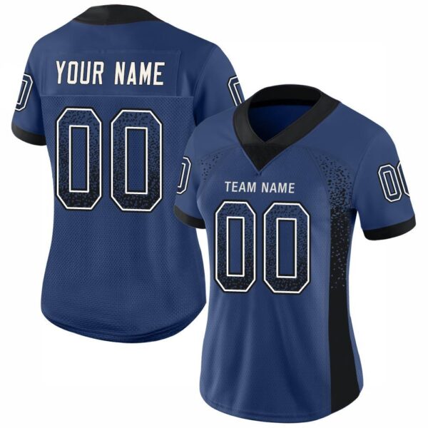 Custom Royal Black-White Drift Fashion Football Jersey
