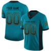 Custom Teal Black-Old Gold Drift Fashion Football Jersey