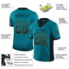 Custom Teal Black-Old Gold Drift Fashion Football Jersey
