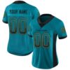 Custom Teal Black-Old Gold Drift Fashion Football Jersey