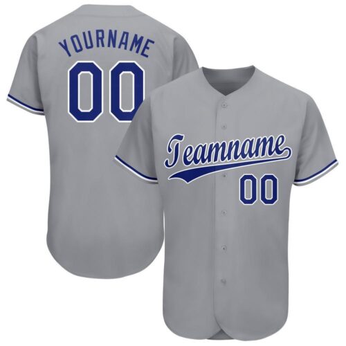 kansas_c_0027 Custom Gray Royal-White Baseball Jersey
