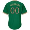 Custom Kelly Green Old Gold-Black Authentic Throwback Rib-Knit Baseball Jersey Shirt