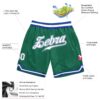 Custom Kelly Green White-Royal Authentic Throwback Basketball Shorts