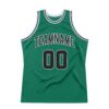 Custom Kelly Green Black-White Authentic Throwback Basketball Jersey