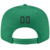 Custom Kelly Green Black-Old Gold Stitched Adjustable Snapback Hat
