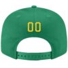 Custom Kelly Green Gold-White Stitched Adjustable Snapback Hat