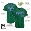 Custom Kelly Green White Pinstripe Royal-White Authentic Baseball Jersey