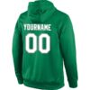 Custom Stitched Kelly Green White-Gray Sports Pullover Sweatshirt Hoodie