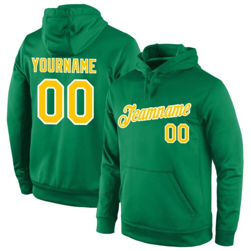kelly_green_0123 Custom Stitched Kelly Green Gold-White Sports Pullover Sweatshirt Hoodie