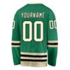 Custom Kelly Green Cream-Black Hockey Jersey
