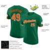 Custom Kelly Green Orange-White Performance T-Shirt