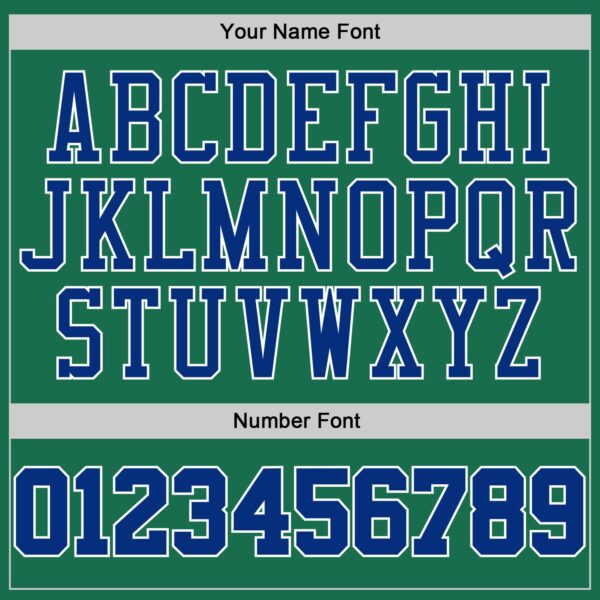 Custom Kelly Green Royal-White Performance T-Shirt