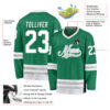 Custom Kelly Green White-Gray Hockey Jersey