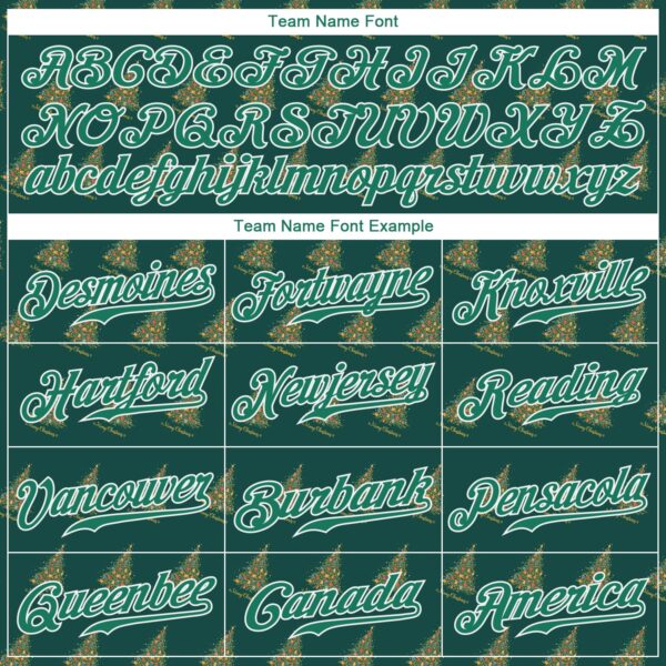 Custom Kelly Green Kelly Green-White Christmas 3D Authentic Baseball Jersey