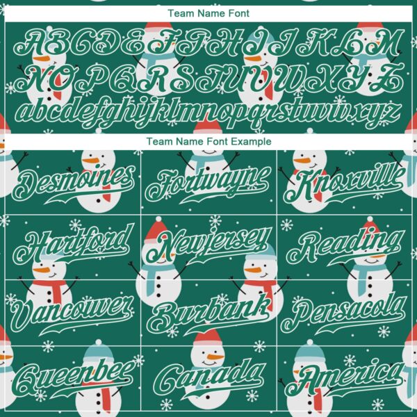 Custom Kelly Green Kelly Green-White Christmas 3D Authentic Baseball Jersey