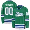 Custom Kelly Green White-Royal Hockey Jersey