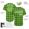 Custom Kelly Green Neon Green-White 3D Pattern Design Authentic St. Patrick's Day Baseball Jersey