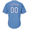 Custom Light Blue White-Royal Authentic Throwback Rib-Knit Baseball Jersey Shirt