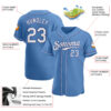 Custom Light Blue White-Royal Authentic Baseball Jersey