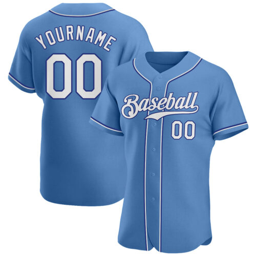 light_blue_0031 Custom Light Blue White-Royal Authentic Baseball Jersey
