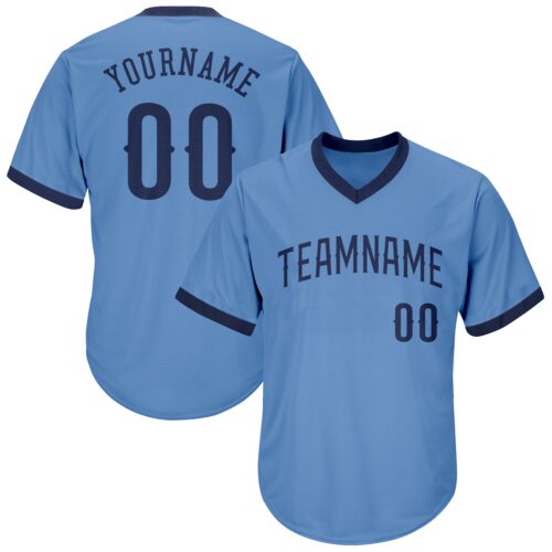 light_blue_0048 Custom Light Blue Navy Authentic Throwback Rib-Knit Baseball Jersey Shirt