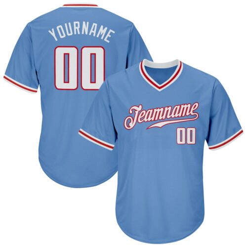 light_blue_0053 Custom Light Blue White-Red Authentic Throwback Rib-Knit Baseball Jersey Shirt
