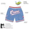 Custom Light Blue White-Red Authentic Throwback Basketball Shorts