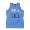 Custom Light Blue Royal-White Authentic Throwback Basketball Jersey