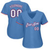 Custom Light Blue White-Red Authentic Baseball Jersey