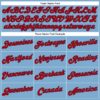 Custom Light Blue Red-Navy Authentic Baseball Jersey