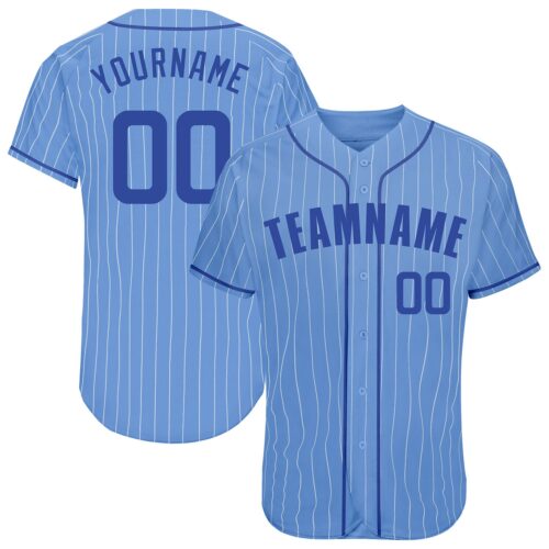light_blue_0081 Custom Light Blue White Pinstripe Royal Authentic Baseball Jersey