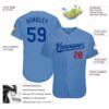 Custom Light Blue Royal-Red Authentic Baseball Jersey