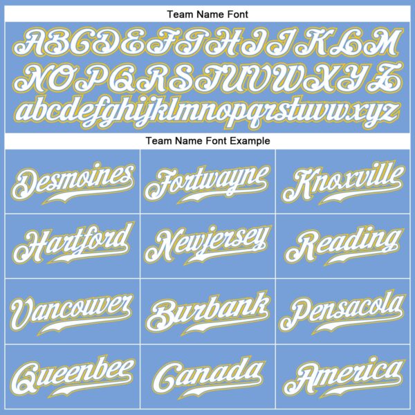 Custom Light Blue White Pinstripe White-Gold Authentic Baseball Jersey