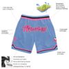 Custom Light Blue Pink-Black Authentic Throwback Basketball Shorts