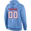 Custom Stitched Light Blue White-Red Sports Pullover Sweatshirt Hoodie